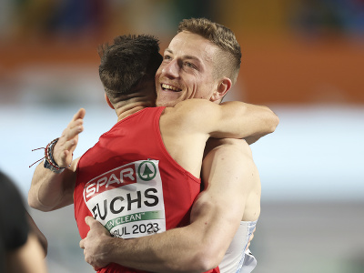 Ján Volko a Markus Fuchs oslavujú priamy postup do semifinále