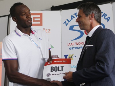 Jan Železný s Usainom Boltom