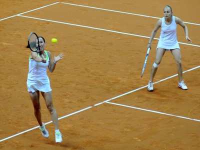 Jankovičová a Kruničová počas štvorhry