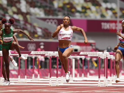 Portorická atlétka Jasmine Camachová-Quinnová zvíťazila v behu na 100 m cez prekážky