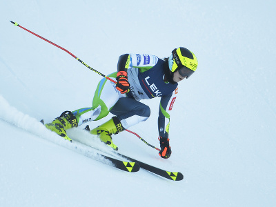 Na snímke Slovinka Neja Dvorniková trénuje na zjazdovke Petry Vlhovej počas mediálneho dňa pred pretekmi Svetového pohára alpských lyžiarok v Jasnej vo štvrtok 11. januára 2024.