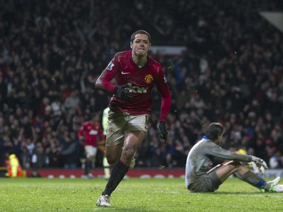 Javier Hernandez sa teší z gólu