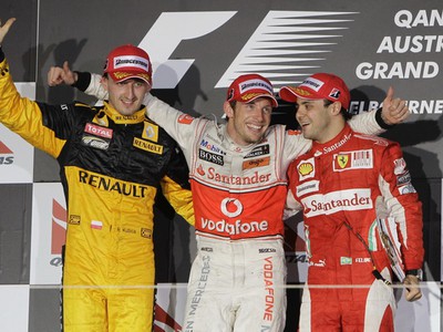 Robert Kubica, Jenson Button a Felipe Massa