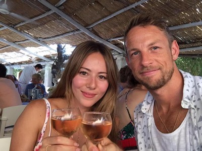 Jenson Button s manželkou Jessicou
