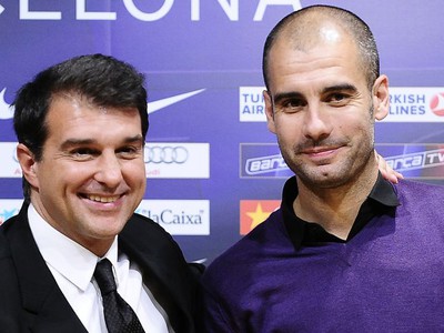Joan Laporta a Pep Guardiola