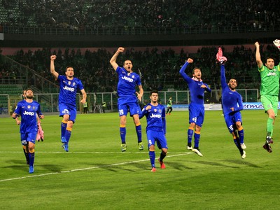 Víťazné oslavy futbalistov Juventusu