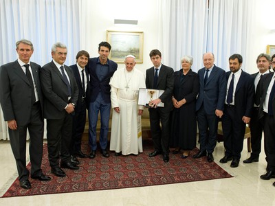 Zástupcovia Juventusu Turín na audiencii u pápeža Františka