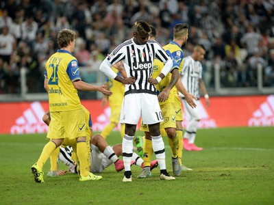 Sklamaný Paul Pogba po zaváhaní Juventusu s Chievom