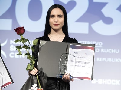 Na snímke športová strelkyňa Kamila Novotná počas slávnostného odovzdávania ocenení Športovec NŠC 2023