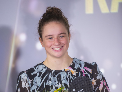 Na snímke Zuzana Paňková získala ocenenie Juniorka roka v kategórii Kanoistika na divokej vode počas odovzdávania ocenení Kanoista roka 2021
