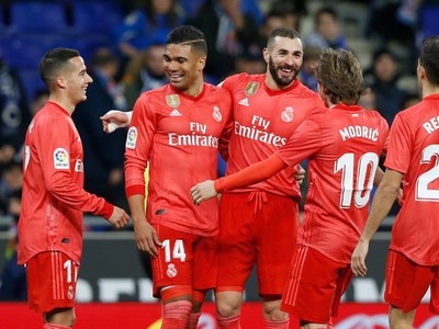 Karim Benzema oslavuje strelený gól