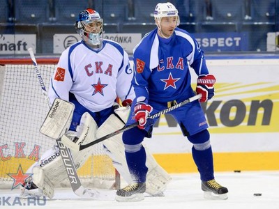 Hokejisti Petrohradu počas prípravy