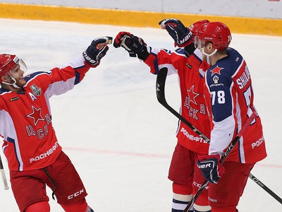 Gólové oslavy hokejistov CSKA