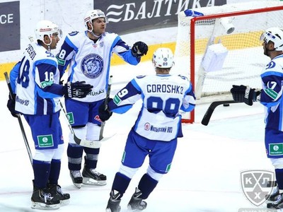 Gólové oslavy hokejistov Dinama Minsk
