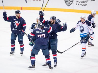 Gólové oslavy hokejistov bratislavského Slovana