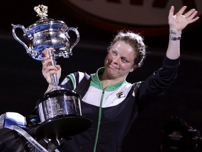 Kim Clijstersová s víťaznou trofejou