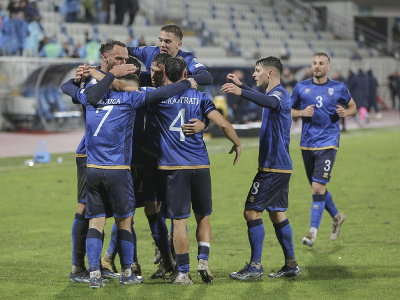 Gólové oslavy futbalistov Kosova