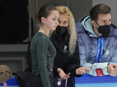 Kamila Valijevová počas tréningu