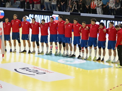 Na snímke hráči Slovenska