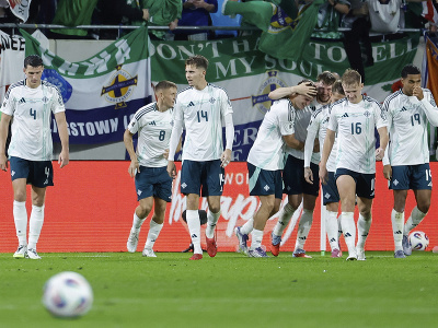 Hráči Severného Írska oslavujú