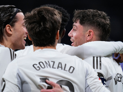 Radosť hráčov Realu Madrid z gólu