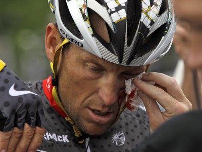 Lance Armstrong tesne po