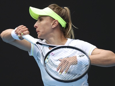 Ukrajinská tenistka Lesia Curenková počas zápasu na Australian Open 2024