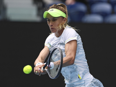 Ukrajinská tenistka Lesia Curenková počas zápasu na Australian Open 2024