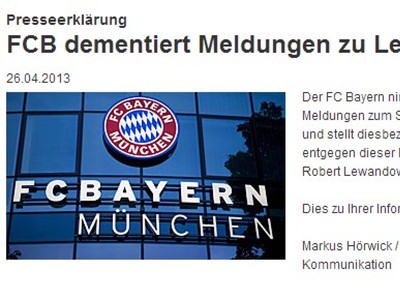 Bayern dementoval správy na