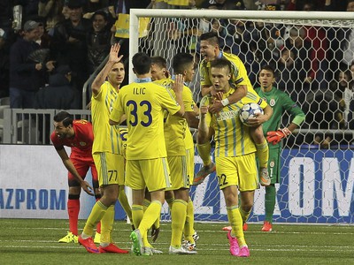 Astana oslavuje gól