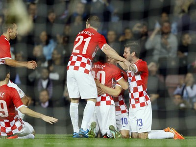 Gólové oslavy futbalistov Chorvátska