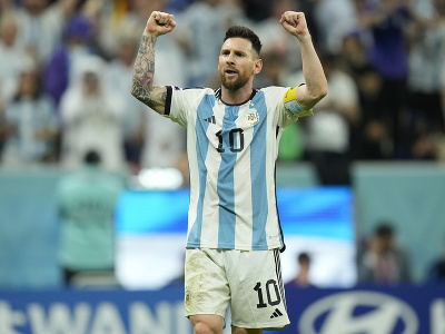 Kapitán Argentíny Lionel Messi sa teší po strelení gólu