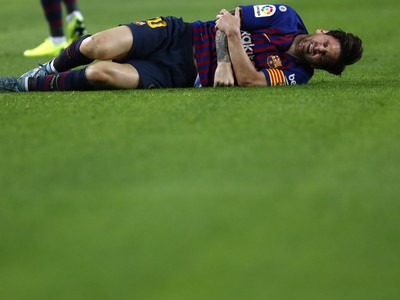 Lionel Messi s bolestivým zranením 