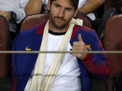 Zranený hráč Barcelony Lionel Messi
