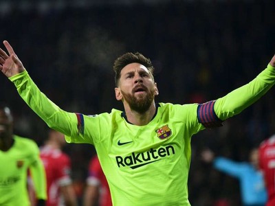 Lionel Messi oslavuje strelený