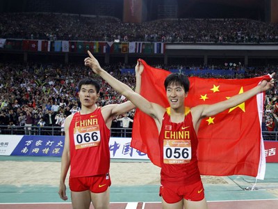 Liu Siang (vpravo) po