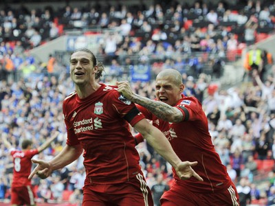 Andy Carroll a Martin Škrtel