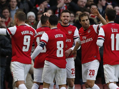 Radosť hráčov Arsenalu
