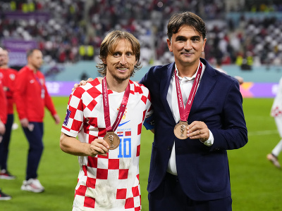 Luka Modrič a chorvátsky tréner Zlatko Dalič