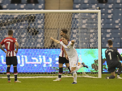 Luka Modrič oslavuje gól na 1:0