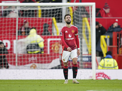 Frustrovaný Bruno Fernandes z Manchestru United