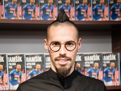 Marek Hamšík počas slávnostného uvedenia knihy Neapolská odysea o jeho kariére a pôsobení v talianskom klube SSC Neapol