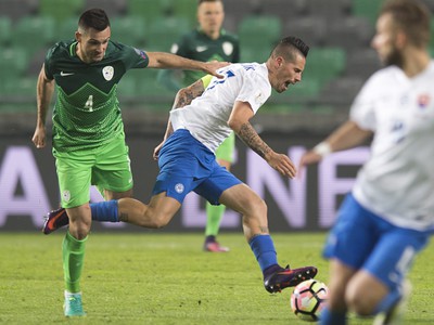 Marek Hamšík v súboji proti Slovinsku 
