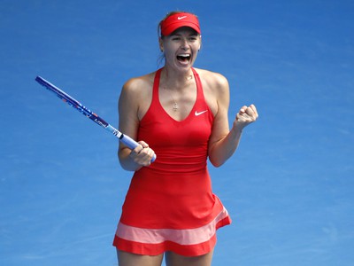 Maria Šarapovová sa teší z výhry na Australian Open