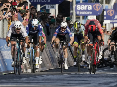Mark Cavendish v cieli poslednej etapy Giro d'Italia