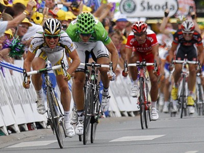 Mark Cavendish, Thor Hushovd, TdF, Issoudun, 14. júla 2009