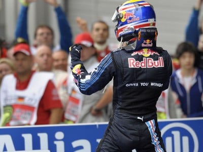 Mark Webber celebrate, Nuerburgring, 12. júla 2009