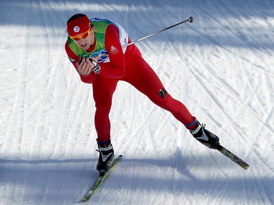 Martin Bajčičák počas behu na lyžiach na 30 km