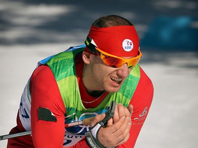 Martin Bajčičák počas behu na lyžiach na 30 km