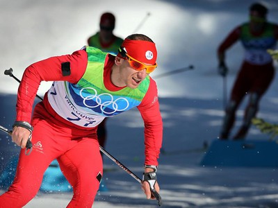 Martin Bajčičák počas behu na lyžiach na 30 km